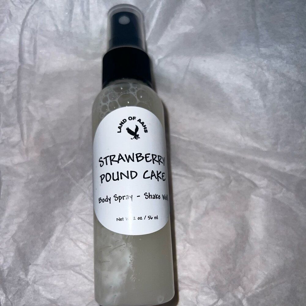 LAND OF AAHS Strawberry Pound Cake Body Spray Mist - 2 oz Bottle
